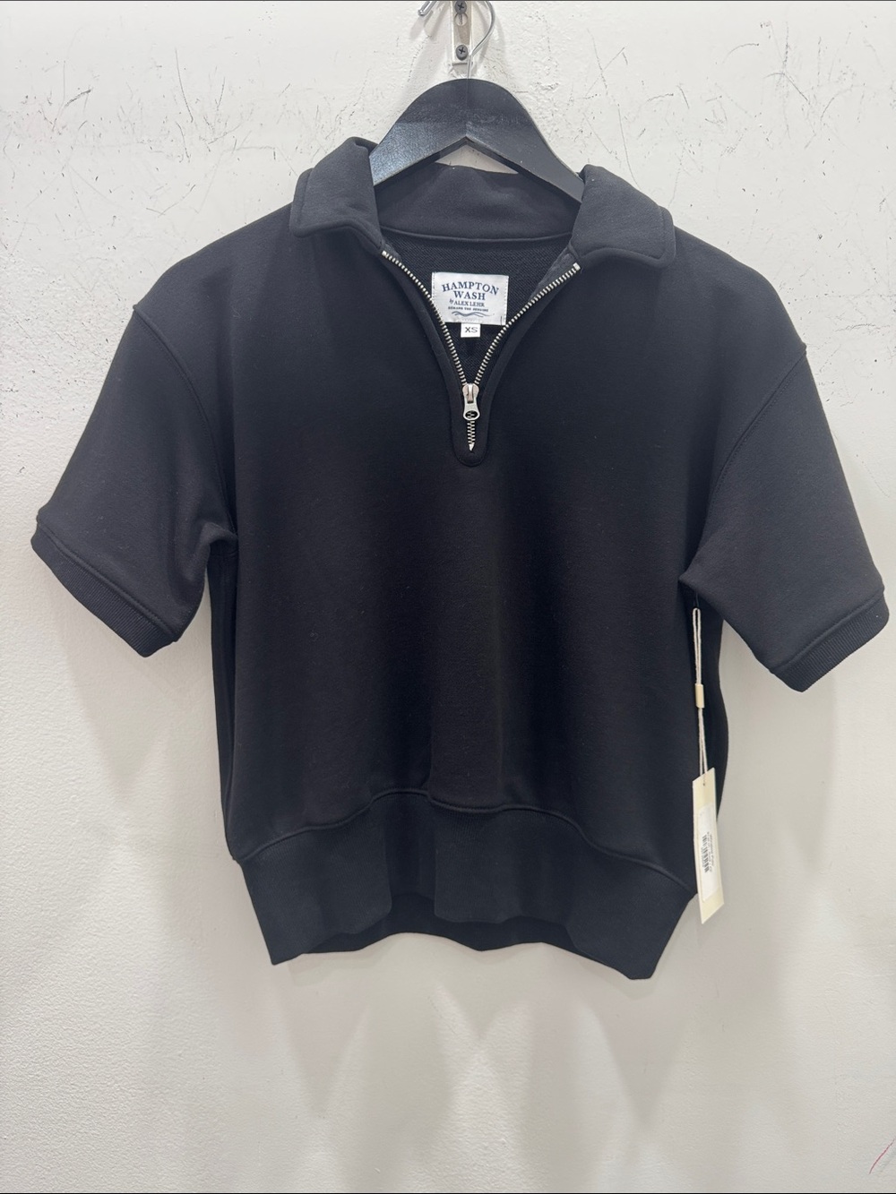 Winslow Polo Black Half-Zip Short Sleeve Sweatshirt